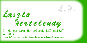 laszlo hertelendy business card